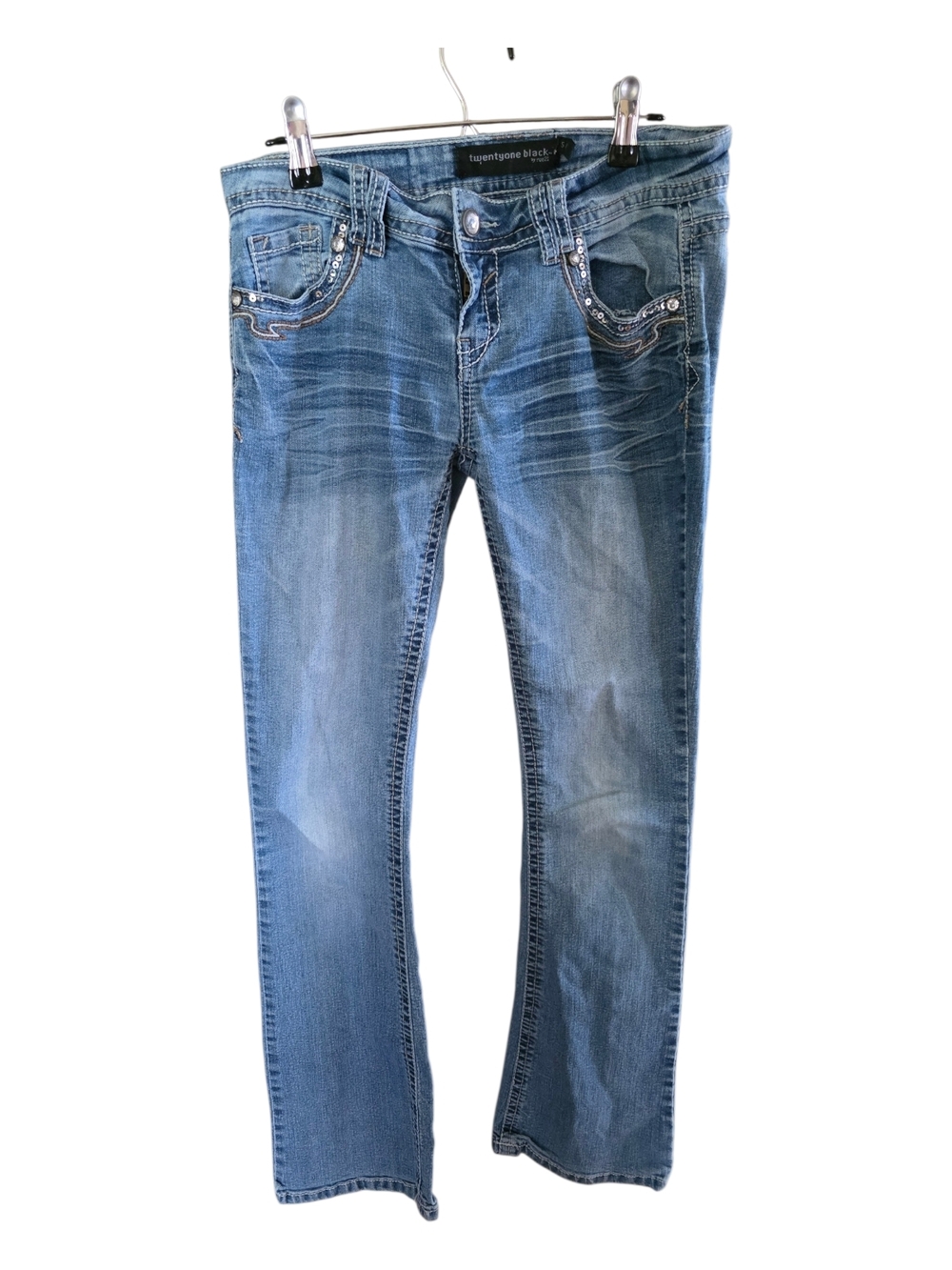Rue21 Blue Straight Leg Jeans with Embellished Pockets